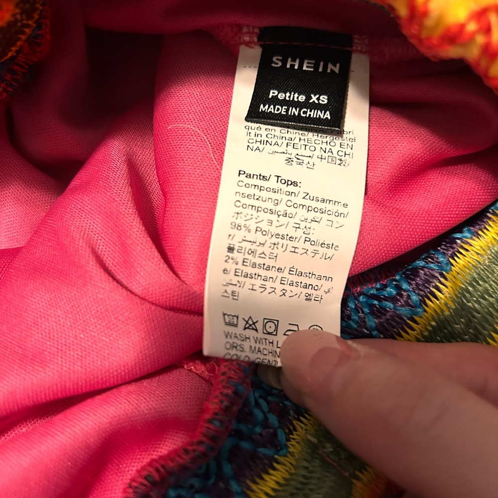 NEW: SHEIN Pink and Multicolor Knit Tube Top & Short Set - Picture 9 of 9